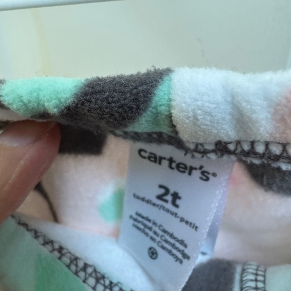 NWOT Carter’s 2T Girls Multicolor Floral Fleece Pajama Pants - Picture 3 of 4